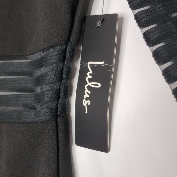 NWT Lulus Little Black Perfect Mesh Body-Con Dress. SIZE XS.  #175 - Picture 3 of 10